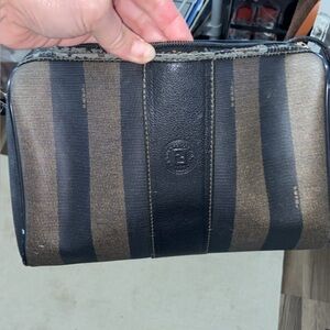 Classic Black and Brown Striped fendi vintage Bag